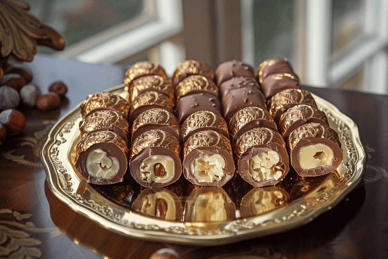 Informations nutritionnelles des rochers chocolatés Ferrero Rocher : composition et valeurs pour 50g et 100g